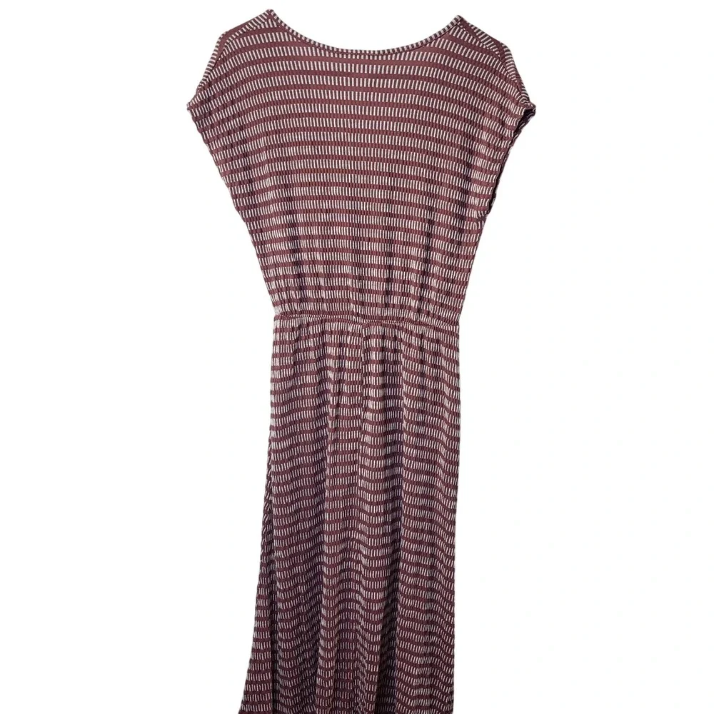 Caution to the Wind Mauve Dash Stripe Faux Wrap Midi Dress Women Medium J8593-GT - Picture 6 of 6